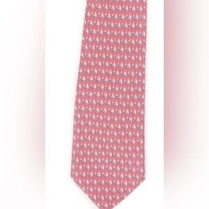 Mens Vineyard Vines Sailboat Print Pink Silk Tie